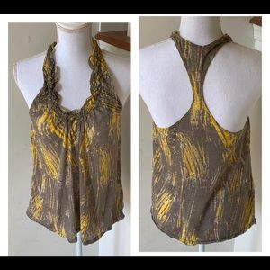 💠Free People Grey and Yellow Tank Top